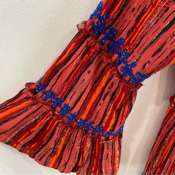 Raga | Red & Burnt Orange Metallic Thread Boho Dress - Picture 7 of 15